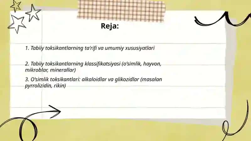 Tabiiy toksikantlar Rahimova Saodat 2