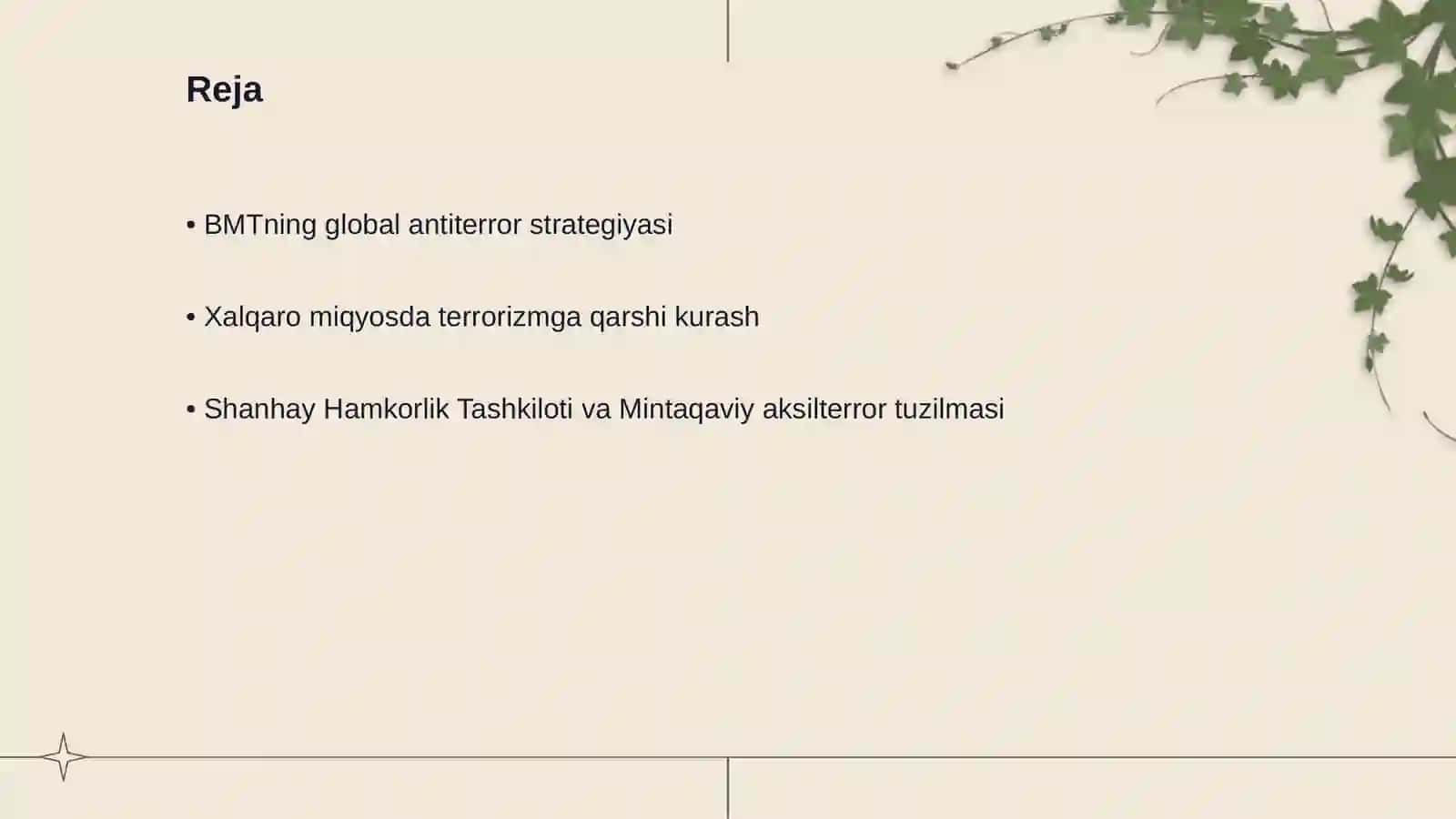 Dunyo hamjamiyatining ekstremizm va terrorizmga qarshi kurash tajribasi. Fan. Din tarixi 2