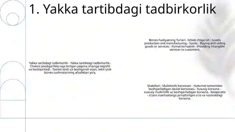 Biznes Faoliyatning Turlari Va Shakillari 2