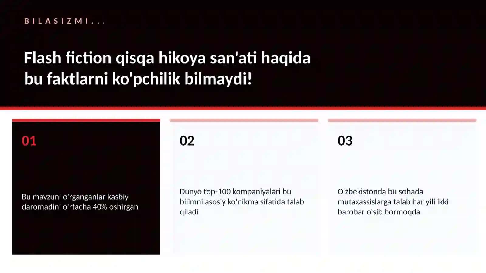 Flash fiction qisqa hikoya san'ati 2