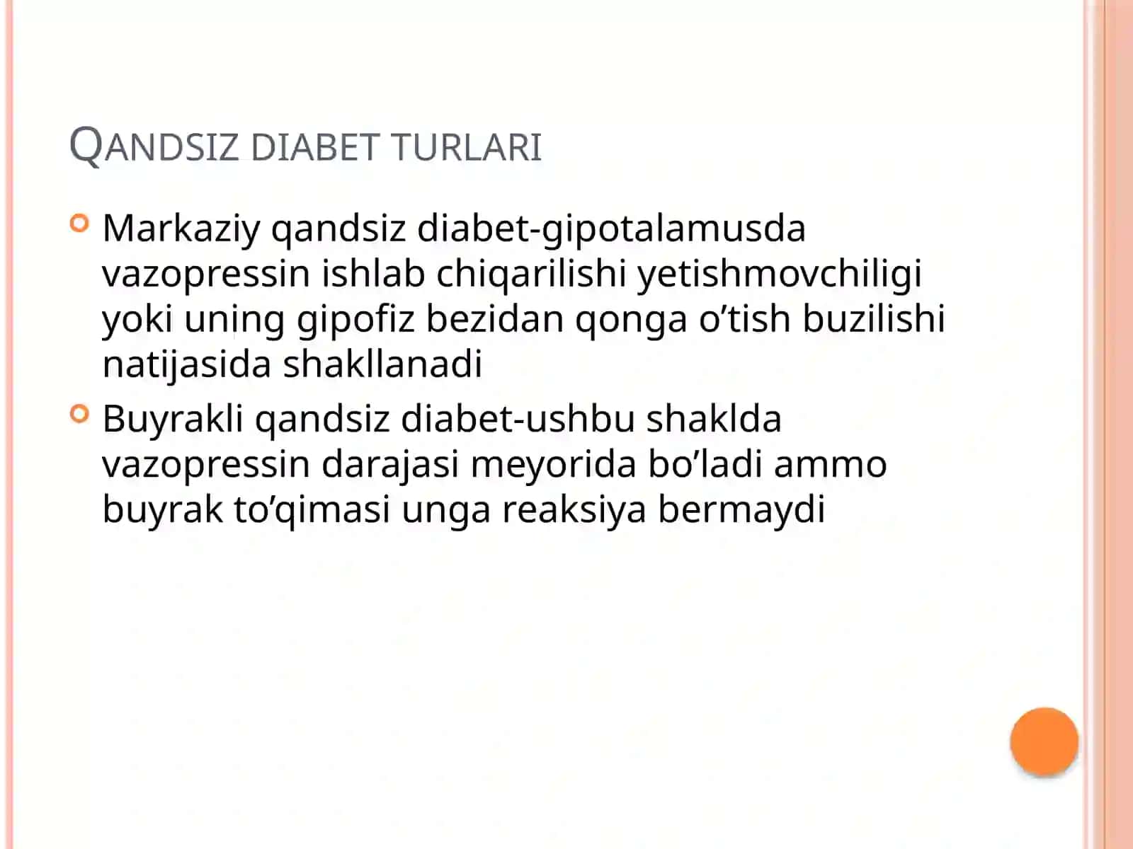 Qandsiz diabet-sabablari, turlari, alomatlari, davolash, parhez 2
