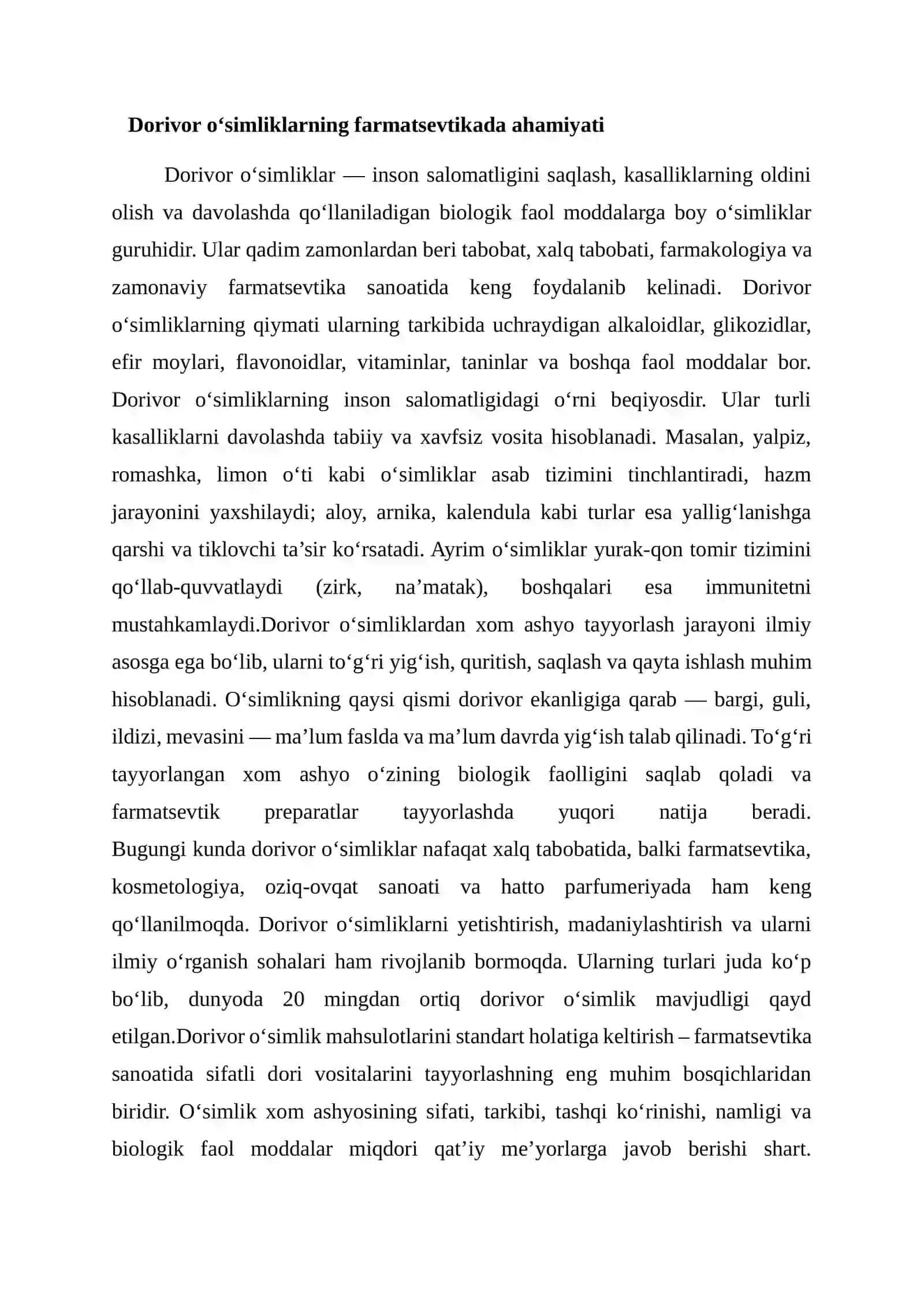 Dorivor oʻsimliklar xom-ashyolarini saqlash chora tadbirlari 2