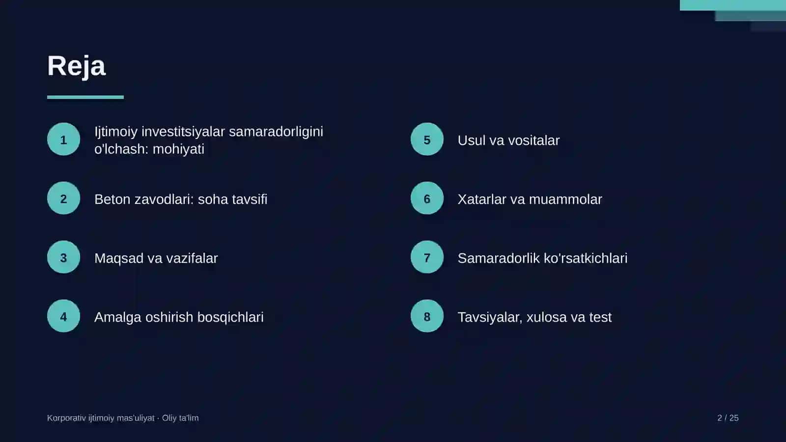 Korporativ Ijtimoiy Mas'uliyat · Oliy Ta'lim 2