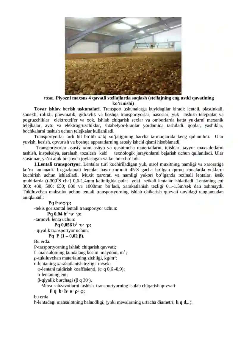 Agrosanoat majmuasidagi omborlar elevator va tovar ishlov berish uskunalari 2