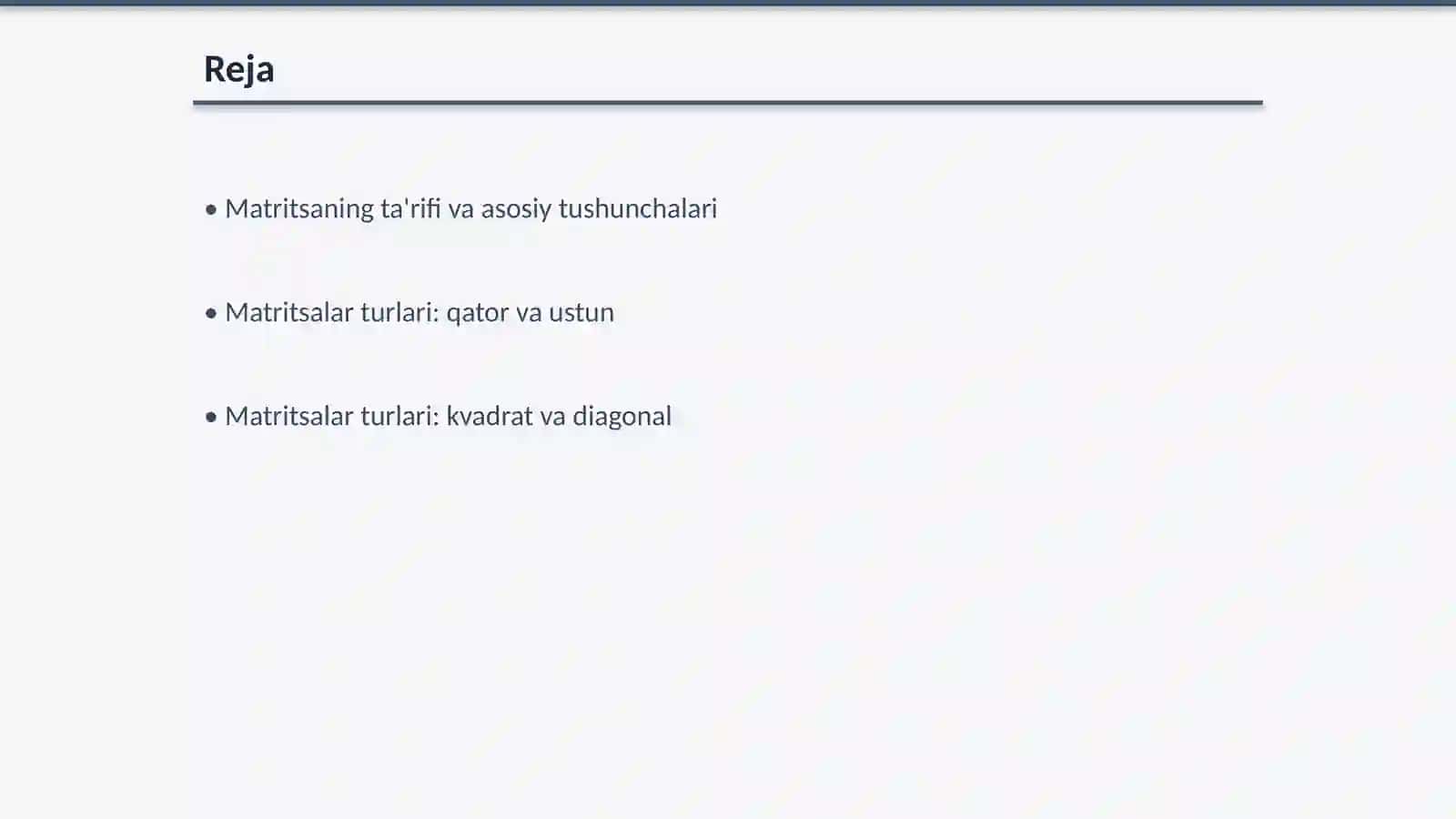 Matritsalar va ularning turlari 2