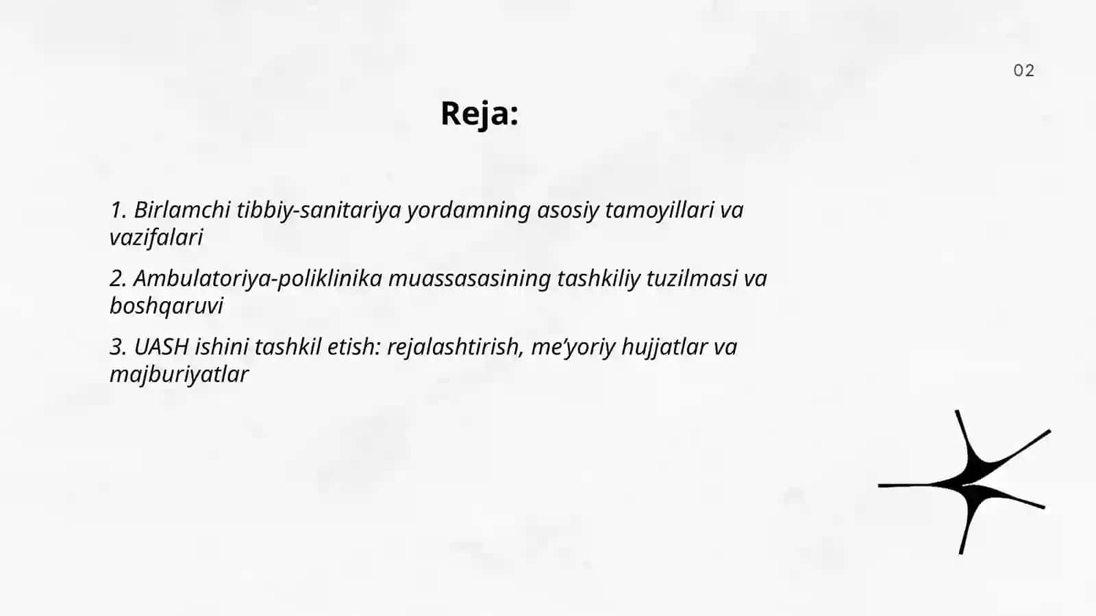 Birlamchi tibbiy-sanitariya yordami. Ambulatoriya-poliklinika 2