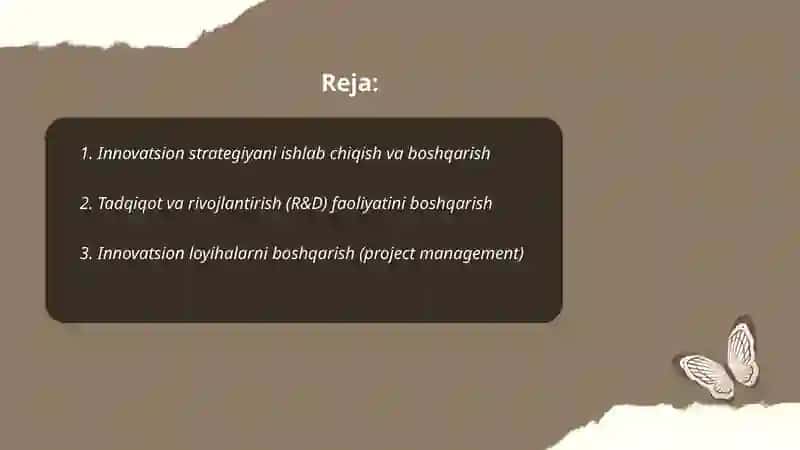 Innovatsion menejmentning yo‘nalishlari va funksiyalari 2