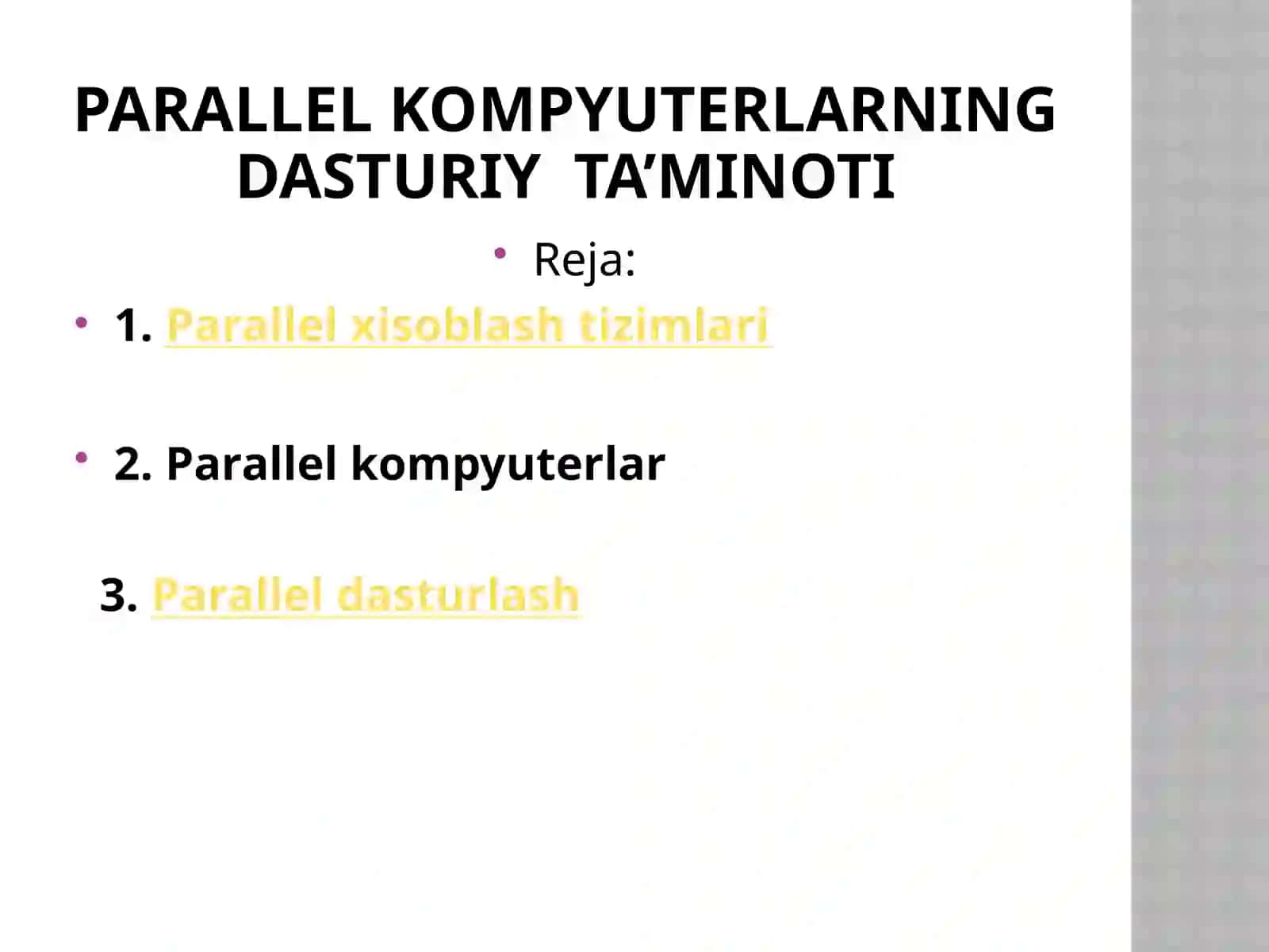 Parallelkompyuterlarning dasturiy ta’minoti 2