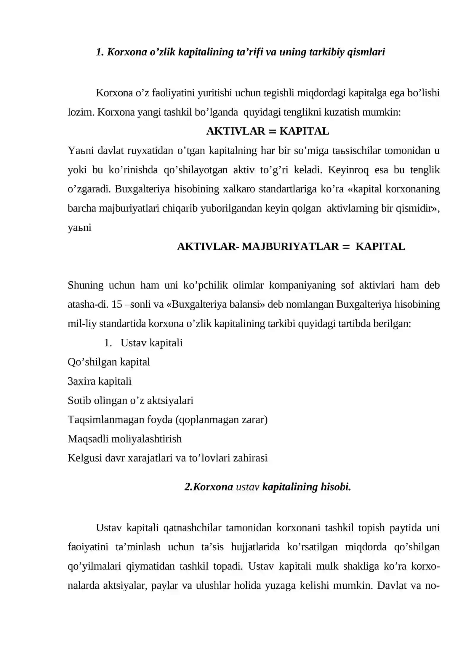 O’zlik kapiтali hisobi 2