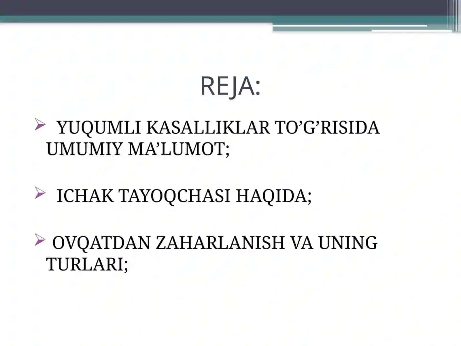 YUQUMLI ICHAK KASALLIKLARI, ICHAK TAYOQCHASI OVQATDAN ZAHARLANISHNI KELTIRIB CHIQARUVCHI MIKROORGANIZMLAR 2