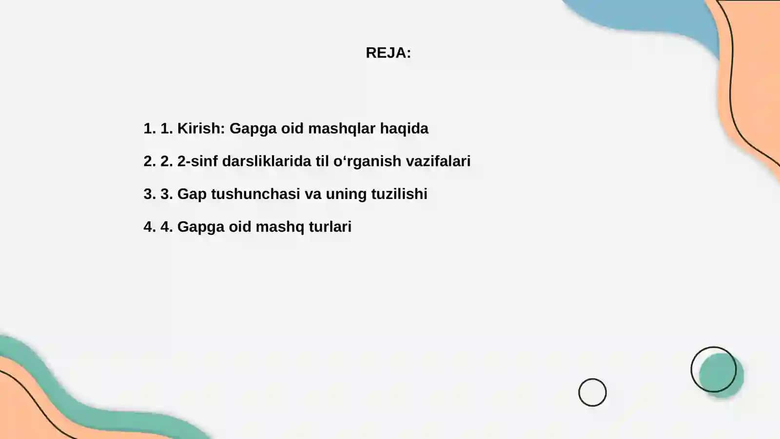 Gapga oid mashqlar 2