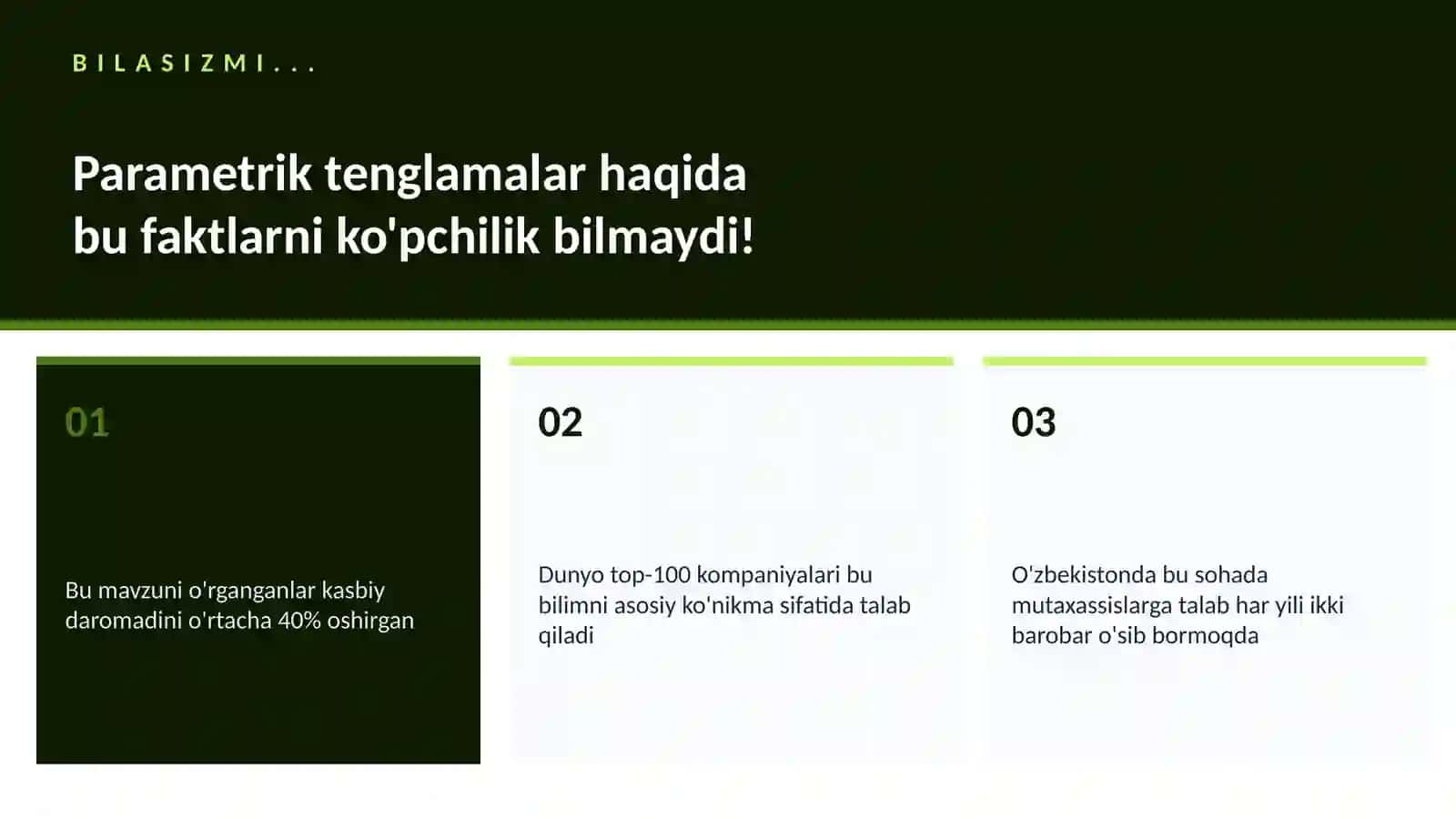 Parametrik tenglamalar 2