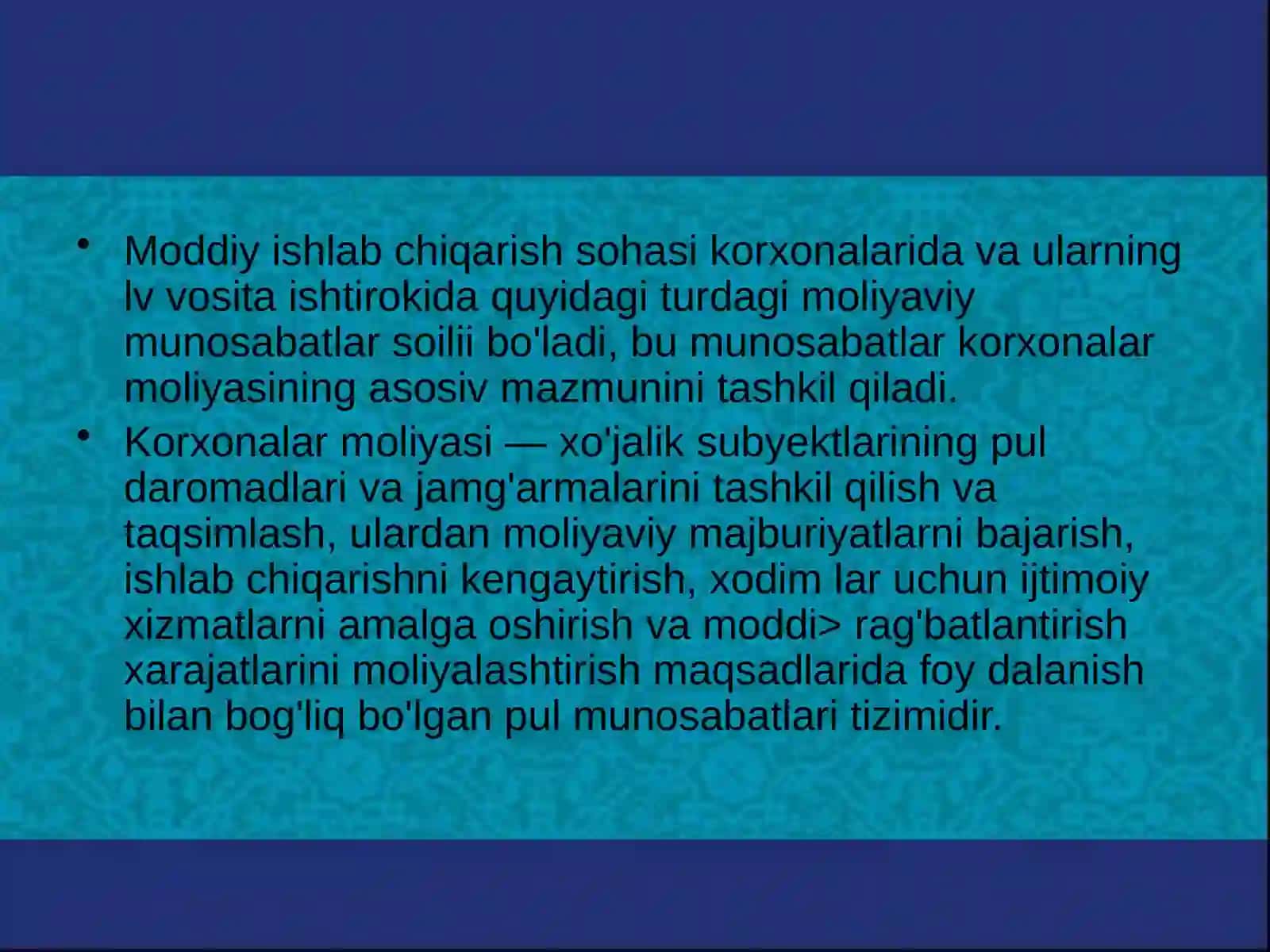Davlatkorxonalarining tashkiliy iqtisodiyasoslari 2