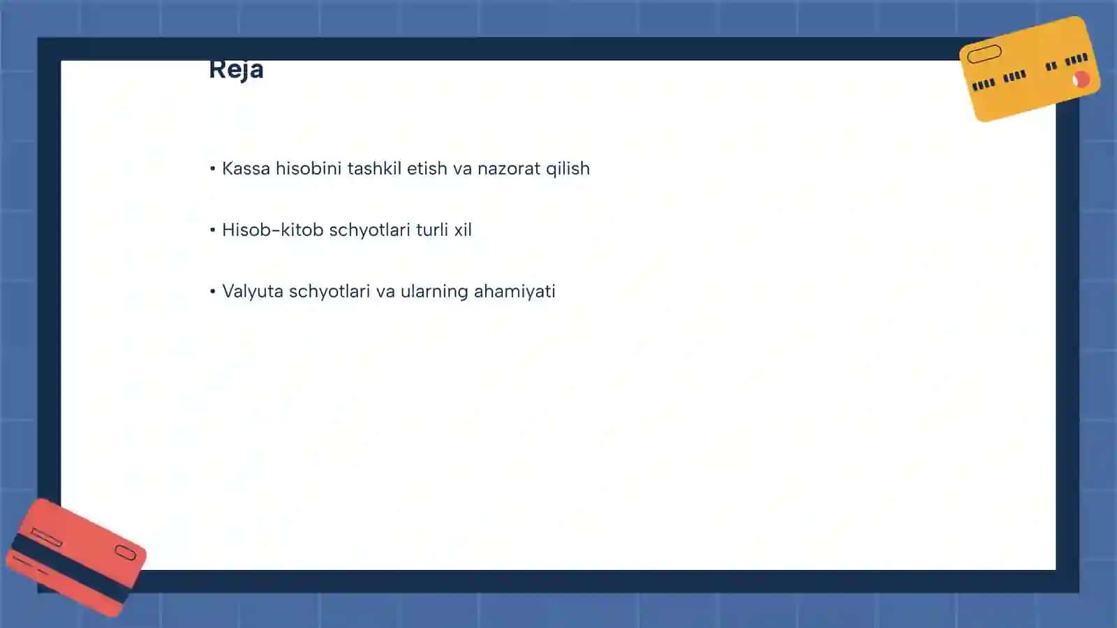 Pul Mablag'lari Bo'yicha Kassa, Hisob-Kitob Va Valyuta Schyoti 2