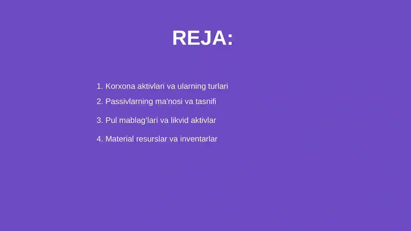 Korhona aktivlari va passivlari 2