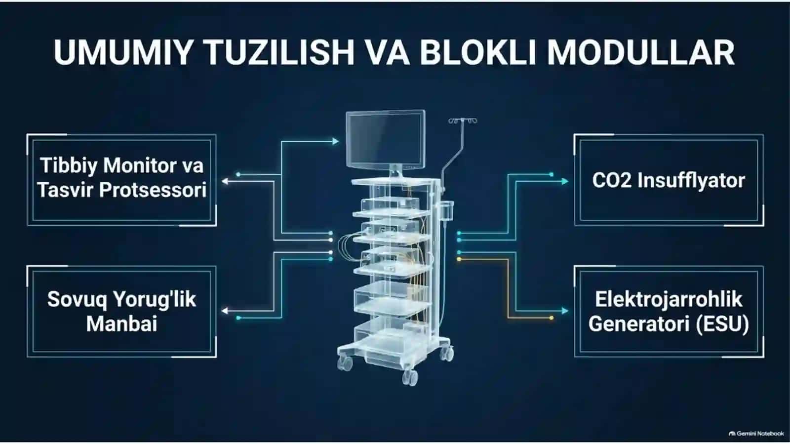 Endoskopik stoyka va videolaparoskopik tizim | 15 slayd 2
