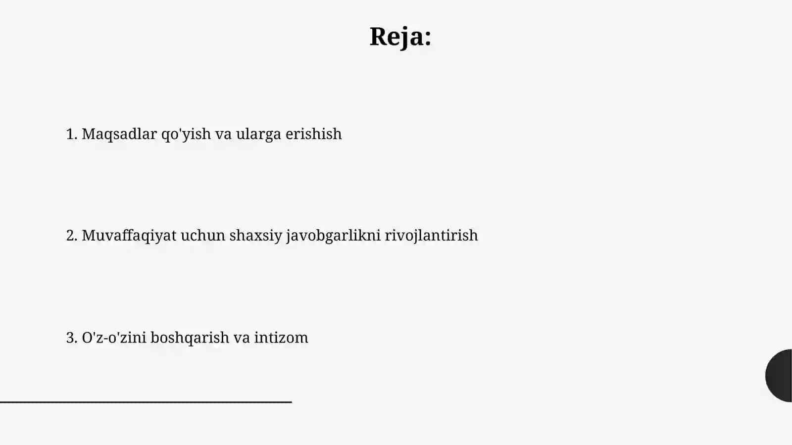 Harakatlar rejasi va uning amalga oshirilishi 2