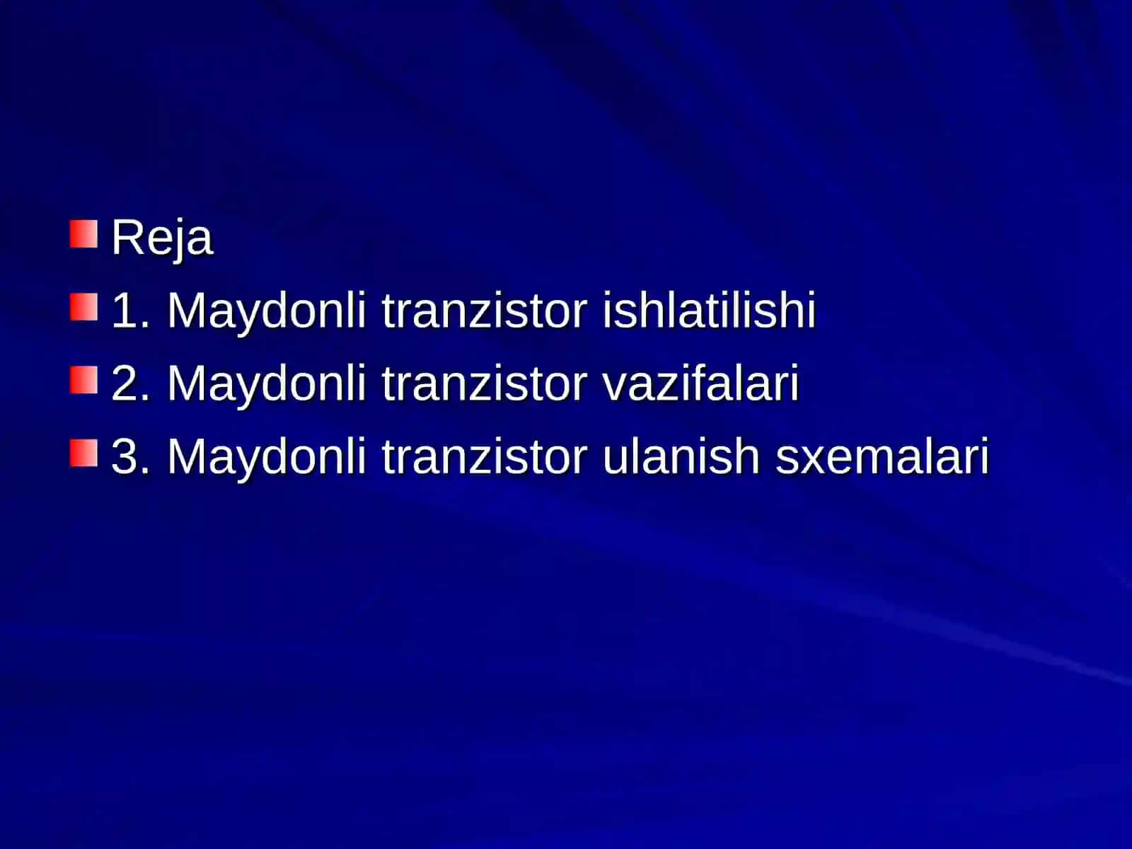 Maydonli tranzistor 2