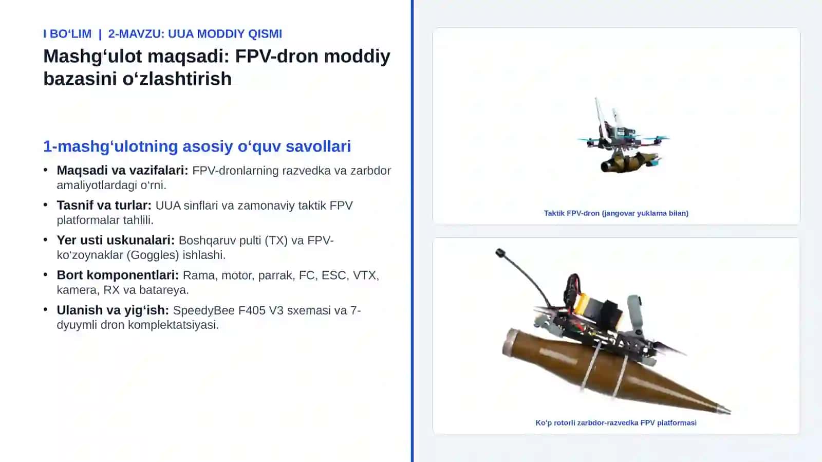 FPV-dron tuzilishi va asosiy komponentlari 2