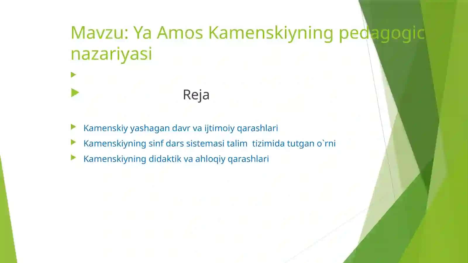 YaAmos Kamenskiyning pedagogic nazariyasi 2