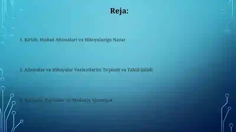 Hudud Afsonalari va Hikoyalariga Nazar 2
