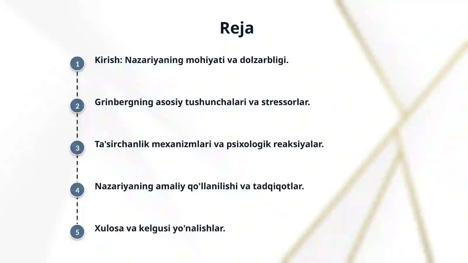 Dj. Grinbergning stressorlarning ta' siri hagidagi nazariyasi 2