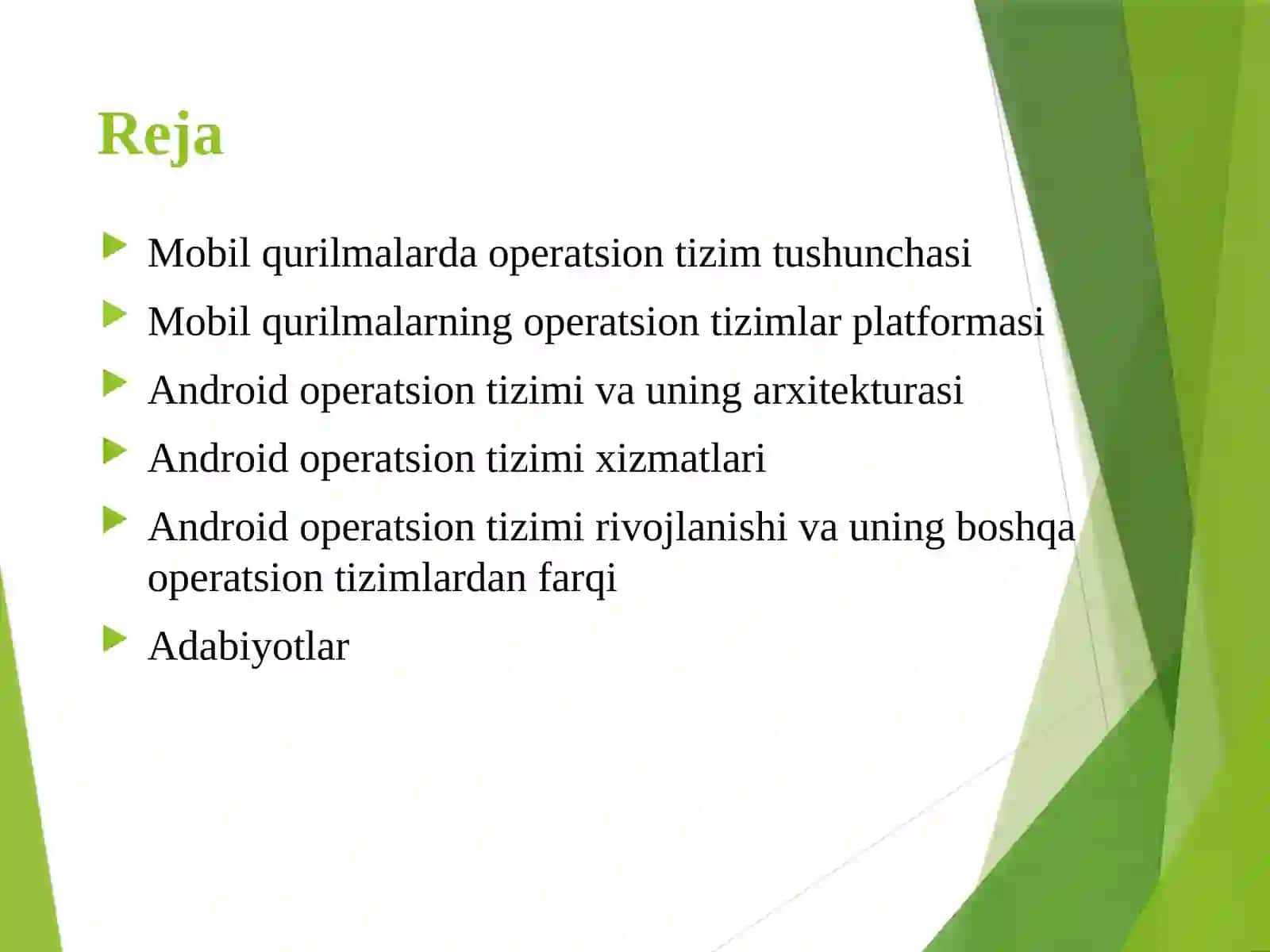 Android operatsion tizimlar 2