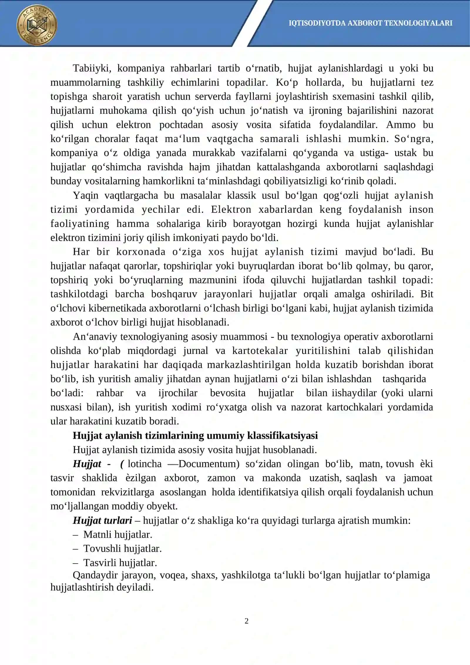 Elektron hujjat aylanishi va elektron raqamli imzo (ERI) 2