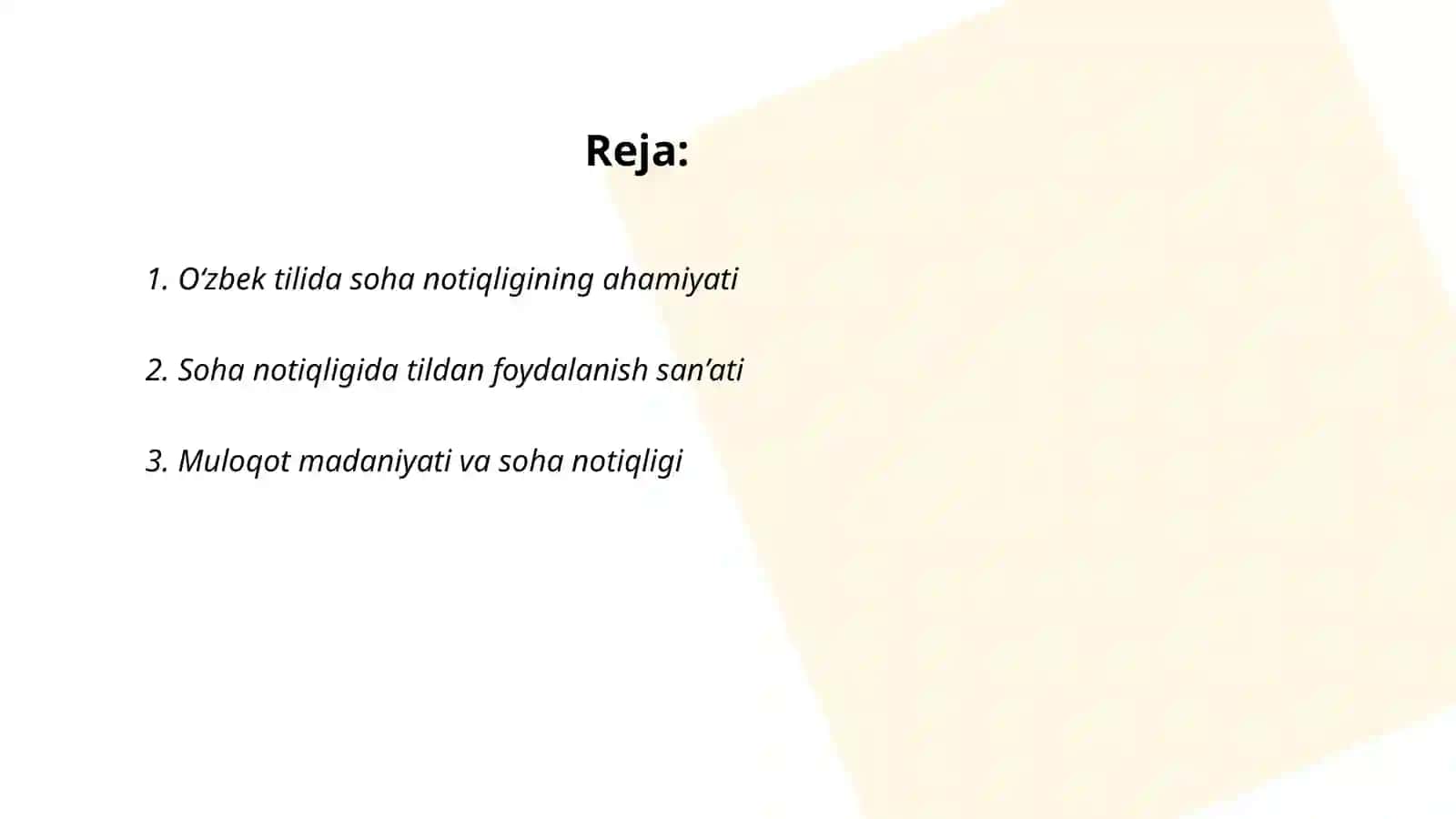 O‘zbek tilida soha notiqligi 2
