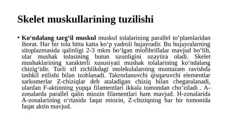 Yurak va Mushak Biokimyosi 2