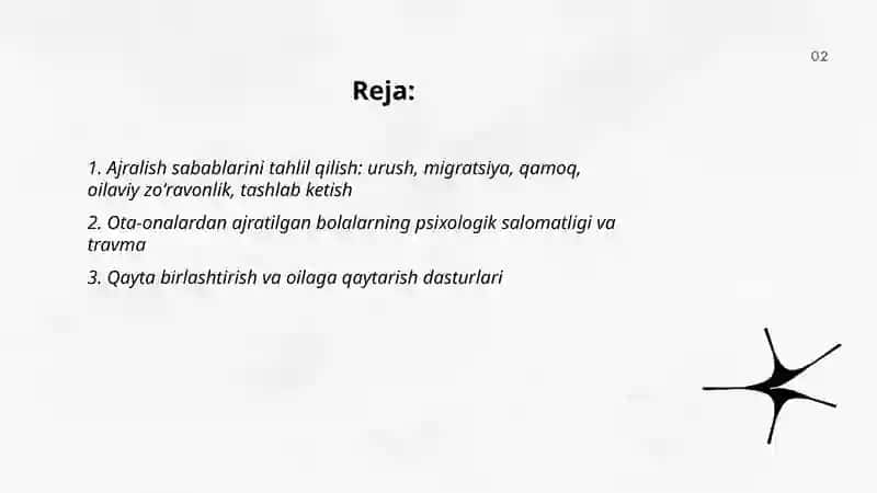 Bolalar va ota onalardan ajratilgan yoki ajralgan bolalar - Erkinova.L 2