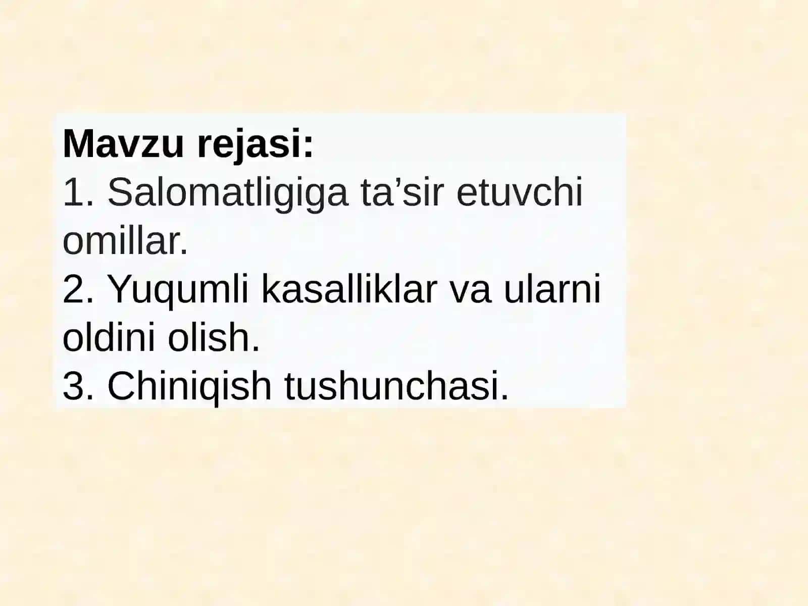 Inson salomatligiga tasir etuvchi omillar 2
