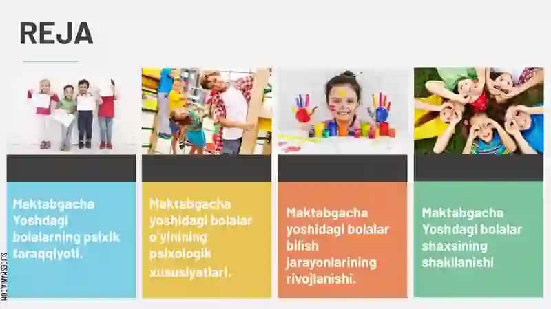 MAKTABGACHA YOSH DAVRIDA PSIXIKRIVOJLANISH XUSUSIYATLARI 2