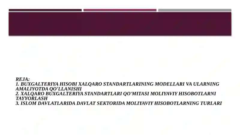 Buxgalteriya hisobi xalqaro standartlarining modellari va ularning amaliyotda qo’llanishi 2