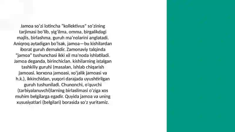 O‘quvchilar jamoasini tashkilotishning oziga xos hususiyatlari 2