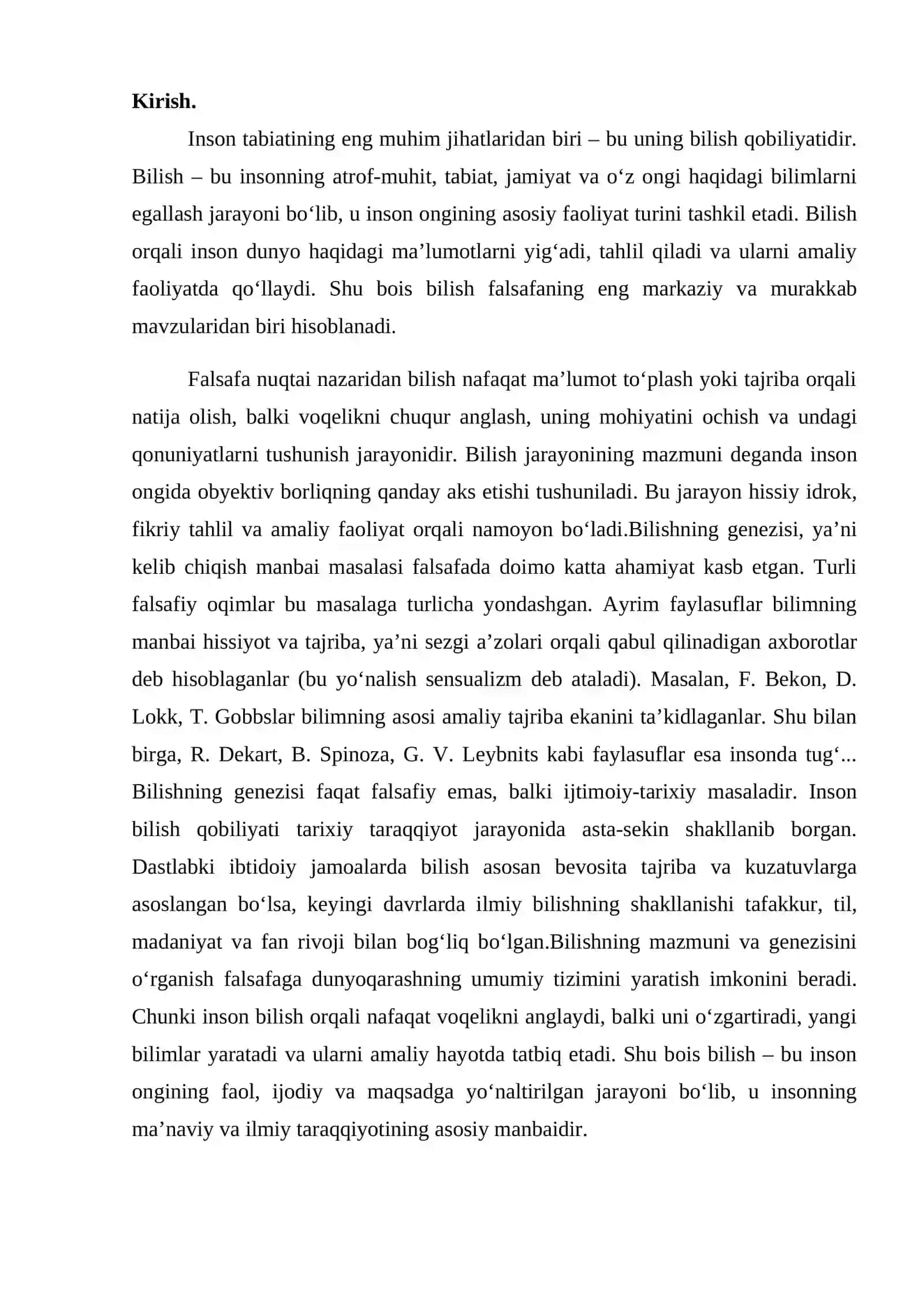 Bilishning mazmun va genezisi 2