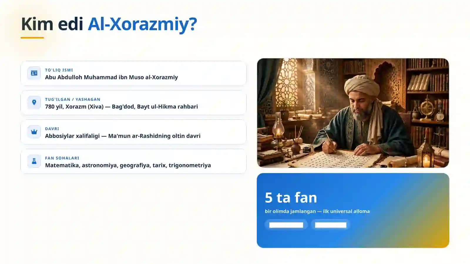 MUSO-AL-XORAZMIY (Tayyor slayd) Prezentatsiya 2