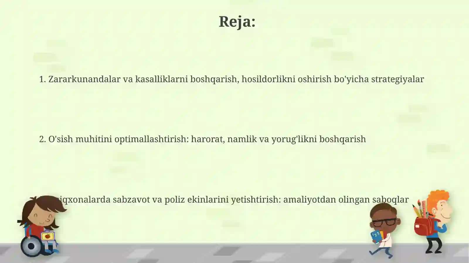 Issiqxonalarda sabzavot-poliz ekinlarini yetishtirish: Amaliyot davomidao‘rganilgantajribalar 2