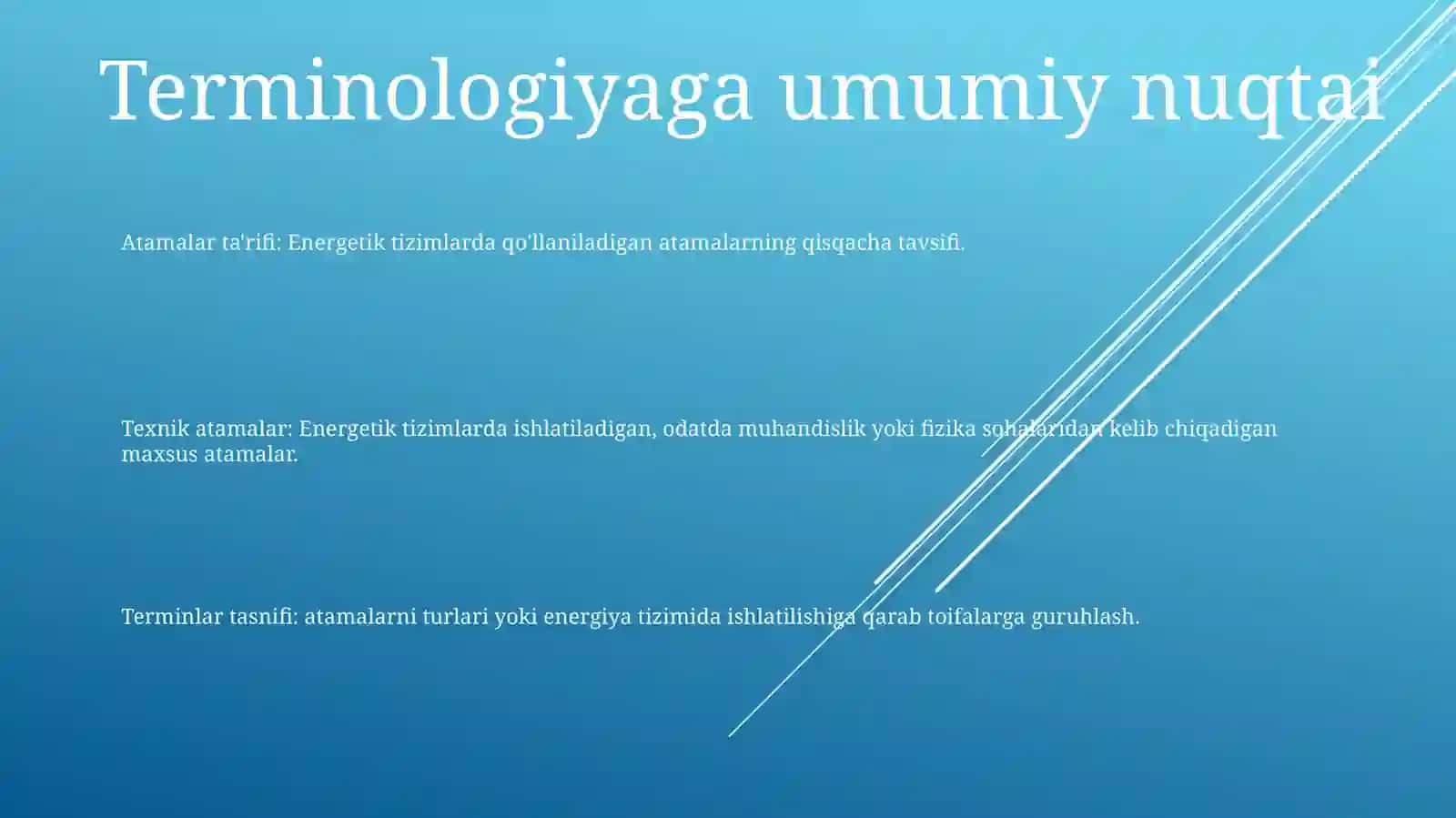 Energetika Tizimida Qo’LlaniladiganAtamalar 2