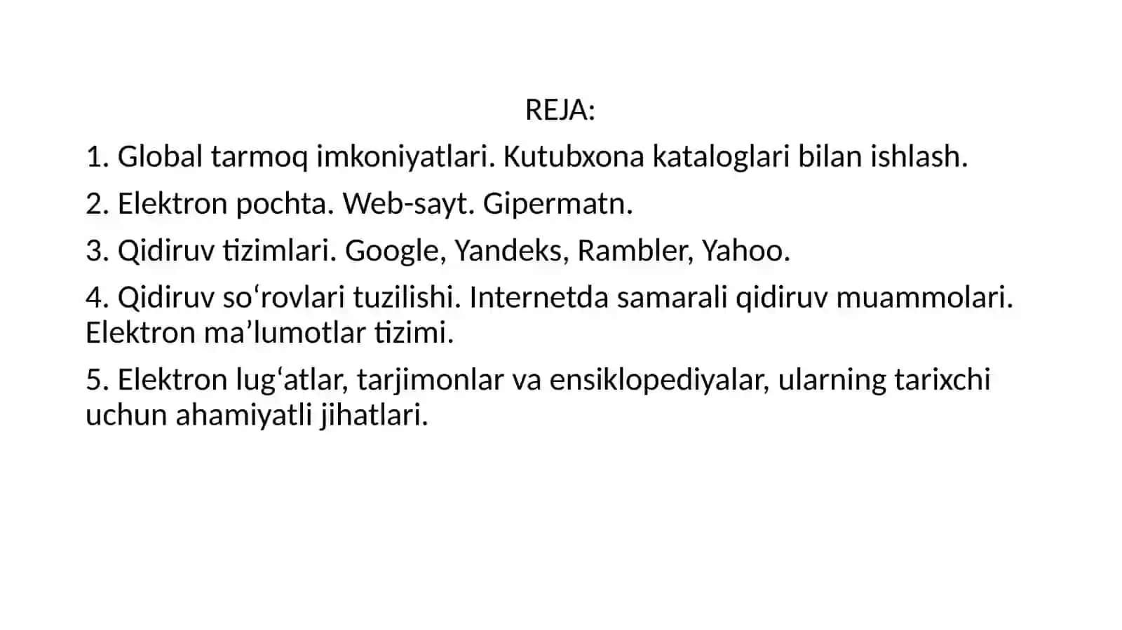 QIDIRUVTIZIMLARIDANFOYDALANISH 2