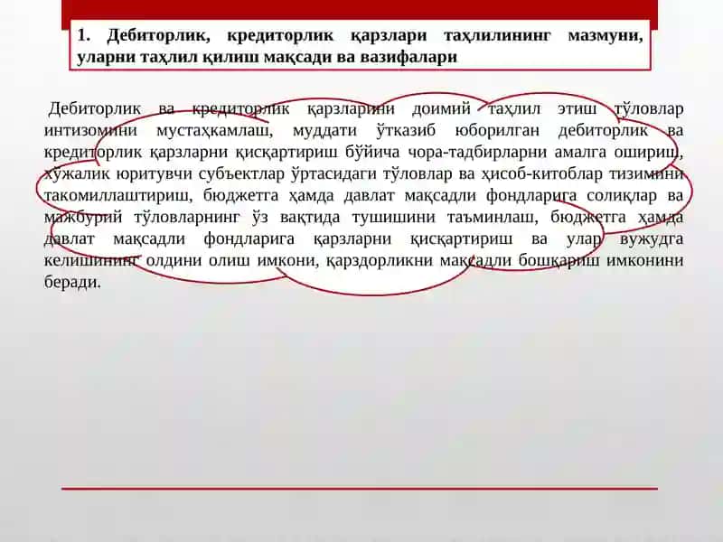 Дебиторлик ва кредиторлик қарзлари таҳлили 2