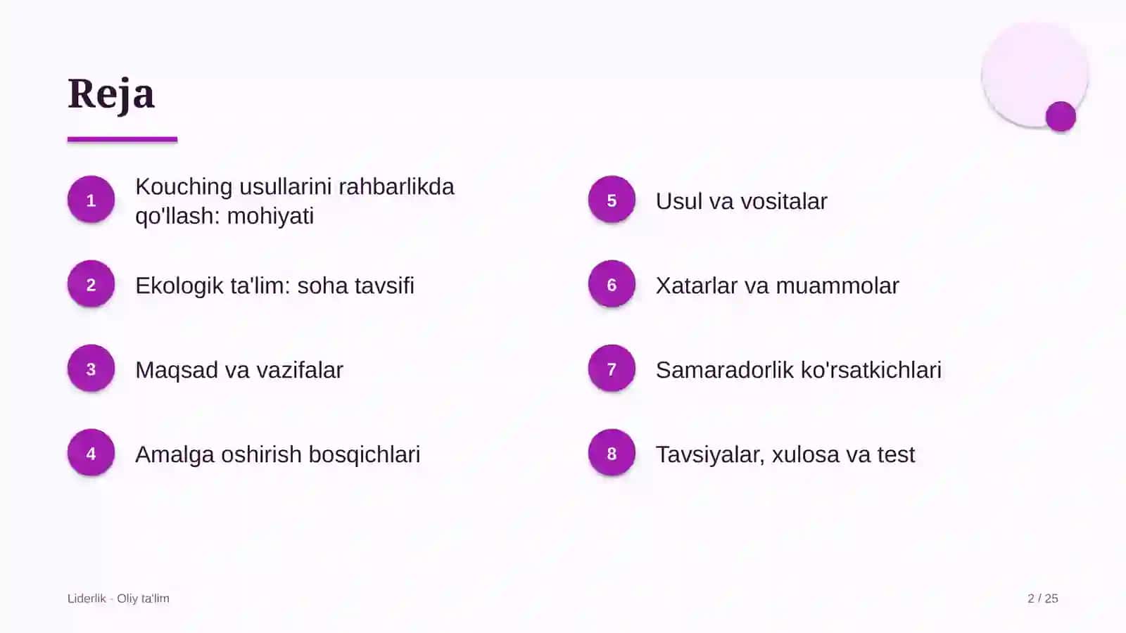 Ekologik ta'limda kouching usullarini rahbarlik amaliyotida qo'llash 2