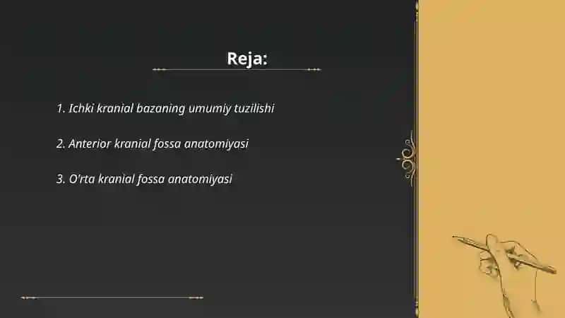 Ichki kranial bazaning umumiy tuzilishi 2