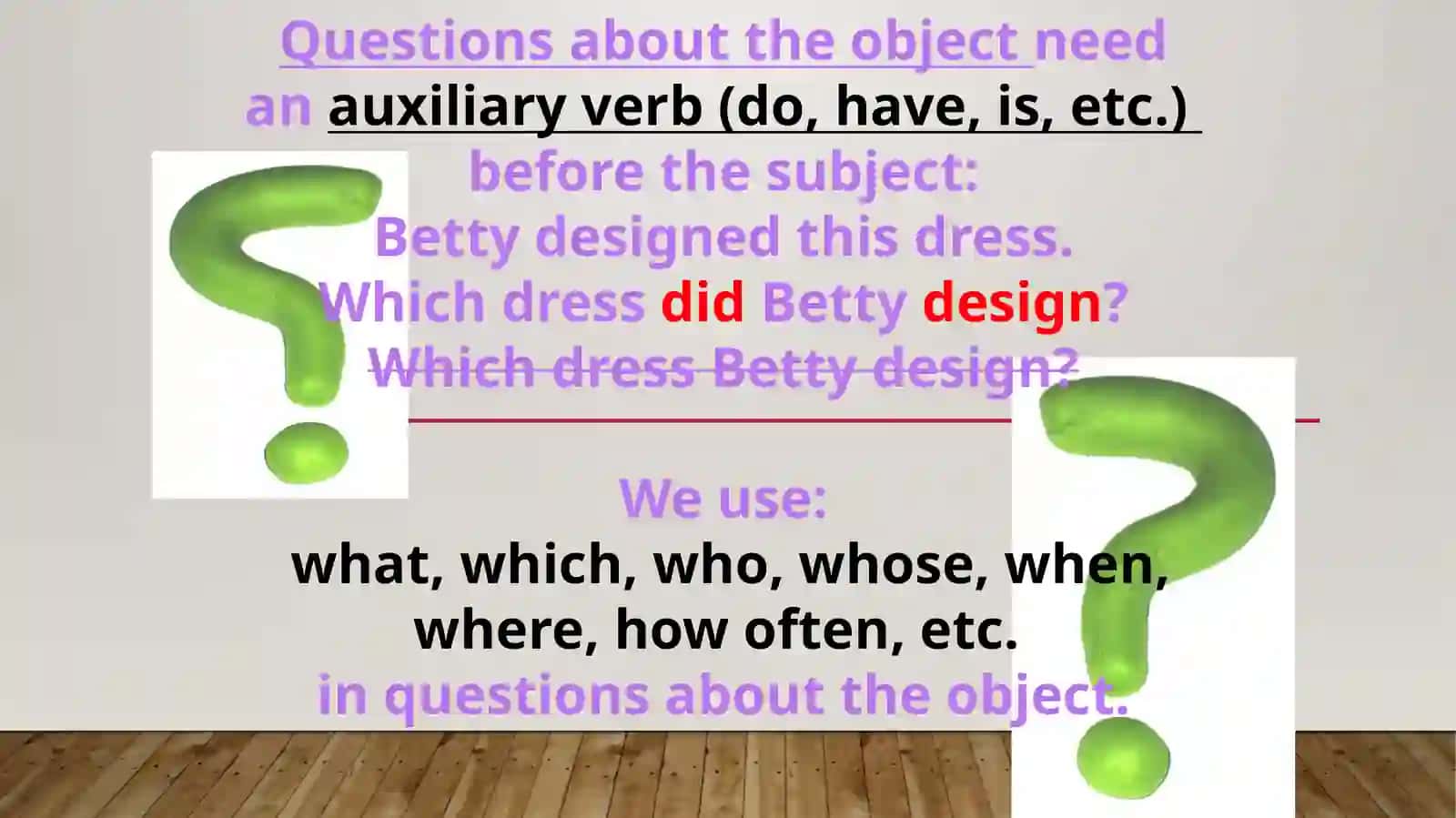 Word Order in Questions 2