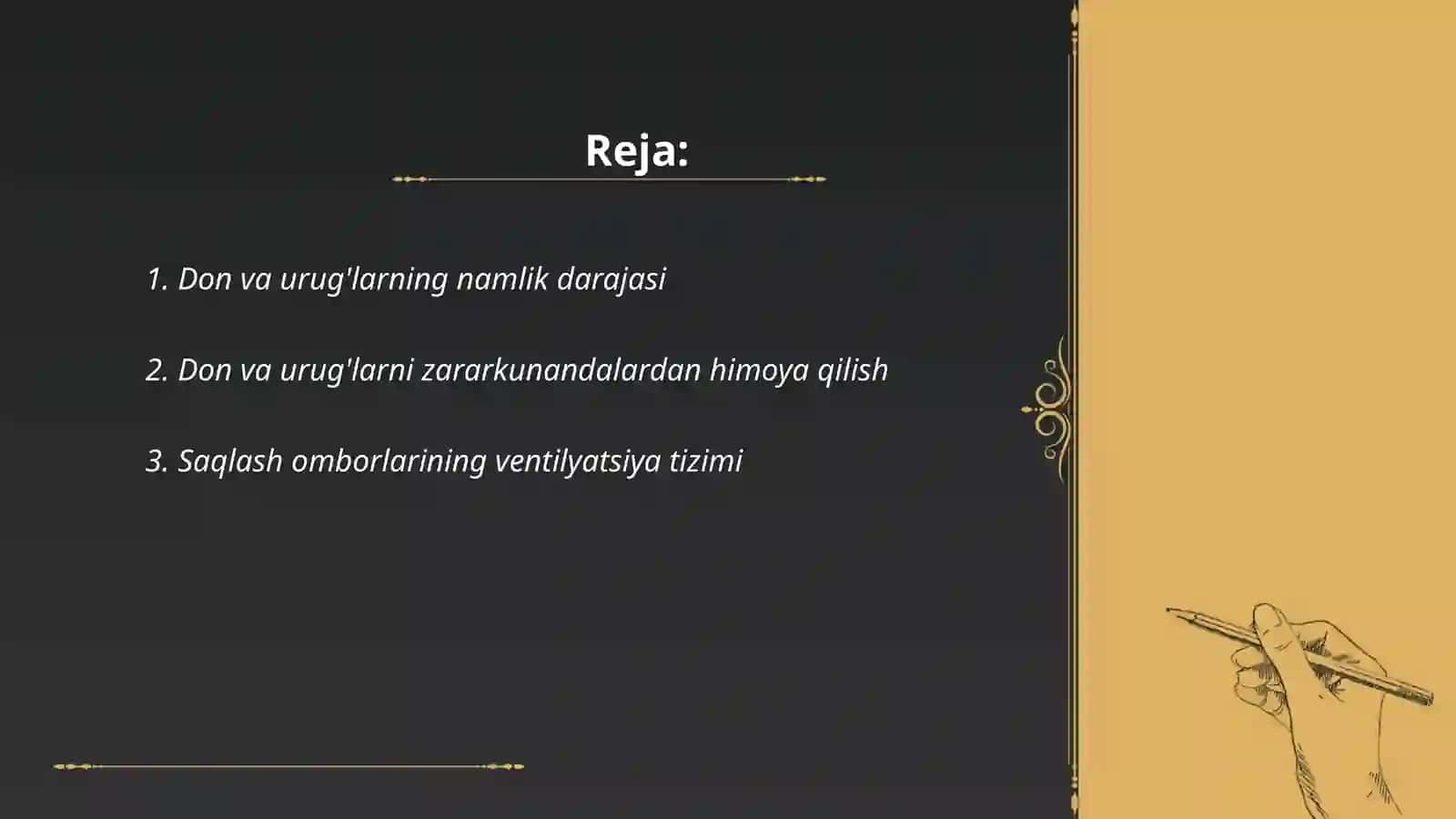 Don va urug'larning namlik darajasi 2