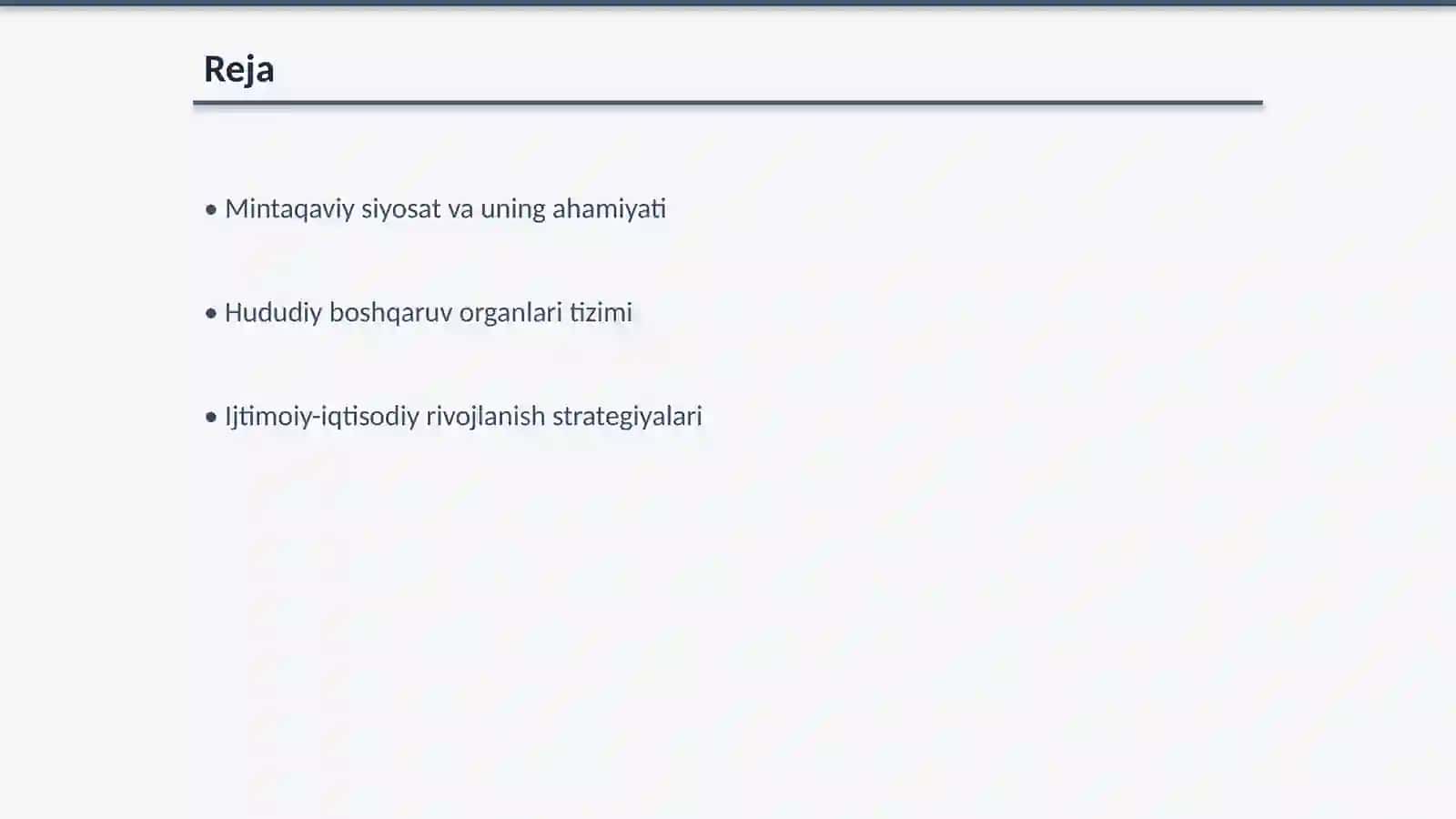 Mintaqalar ijtimoiy-iqtisodiy taraqqiyotda davlatning mintaqaviy siyosati va hududiy boshqaruv organlari faoliyati 2