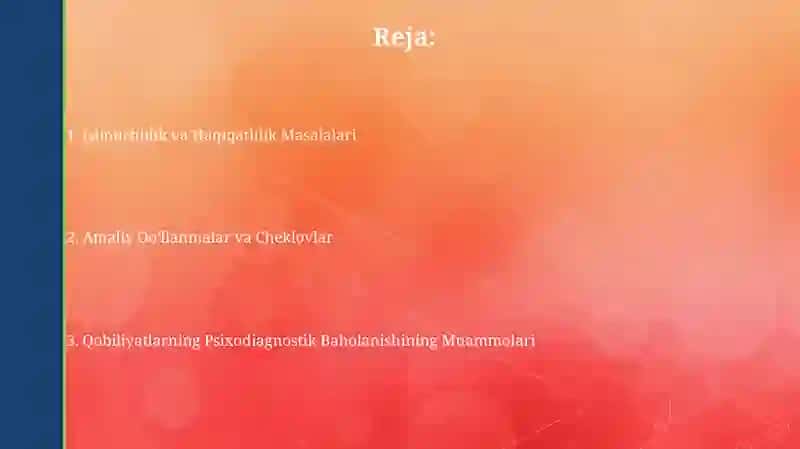 Iqtidorni psixodiagnostika qilish muammosi 2
