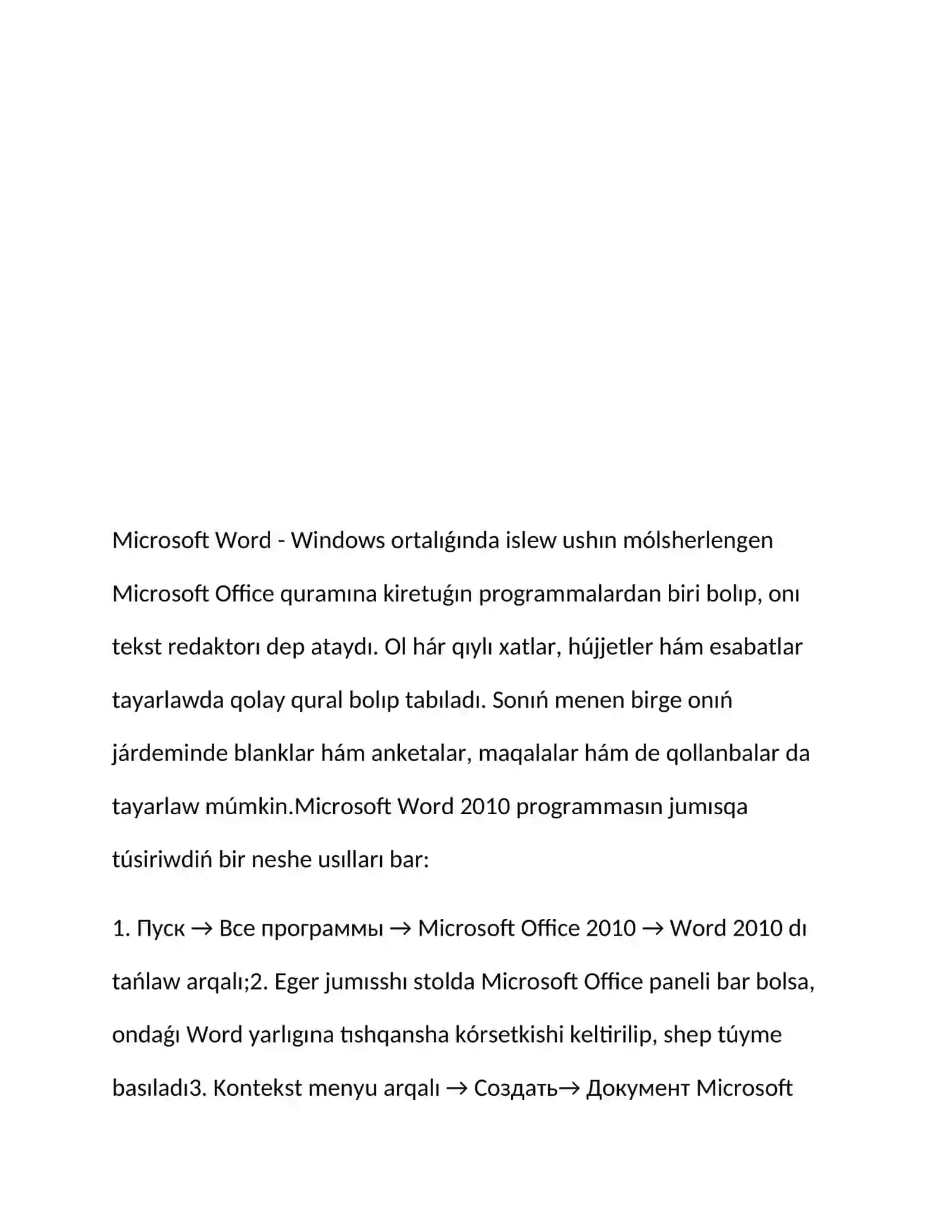 MS Word tekst korrektor programması 2