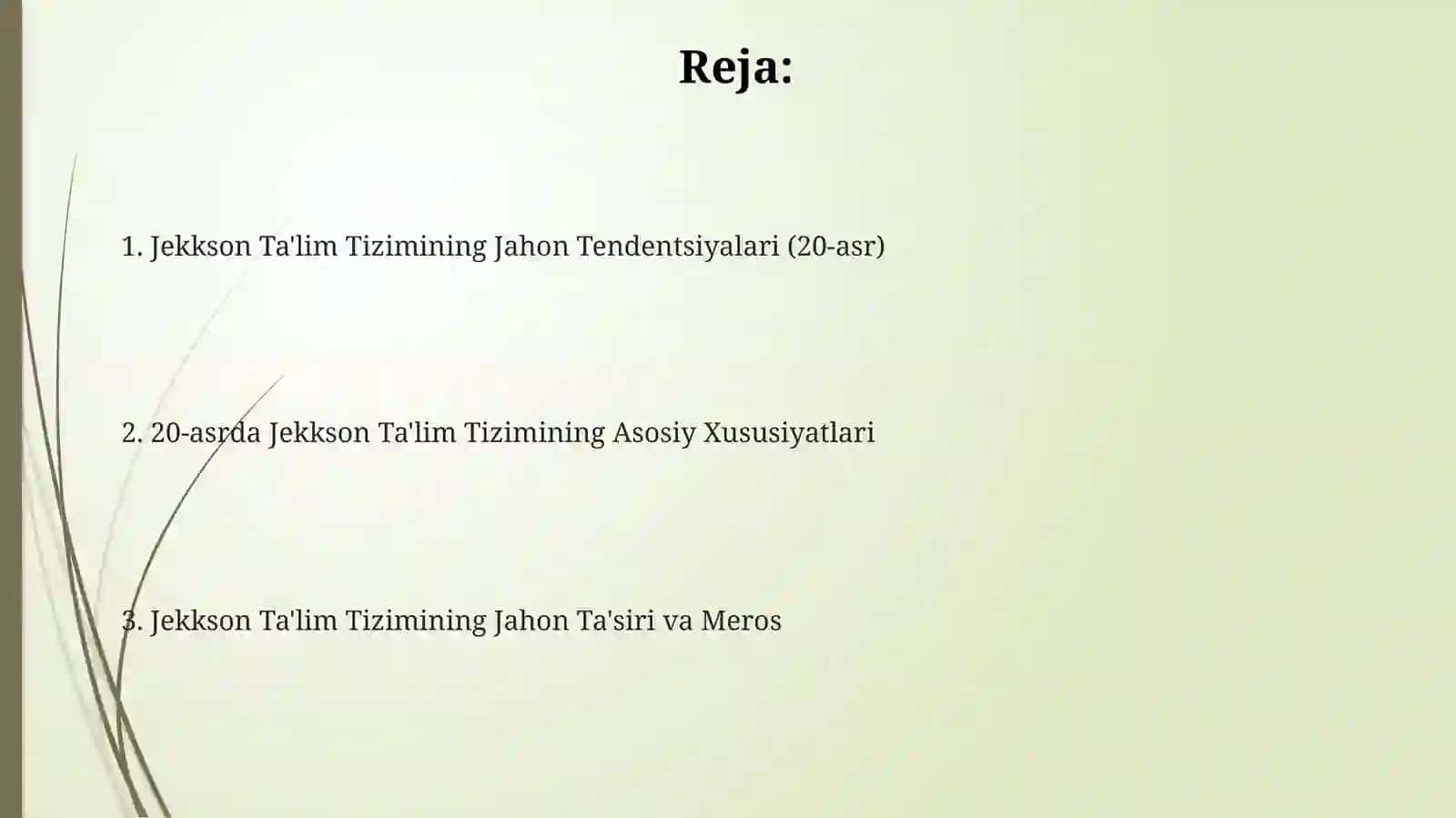 Jekkson Ta'lim Tizimining Global Tendentsiyalari 2
