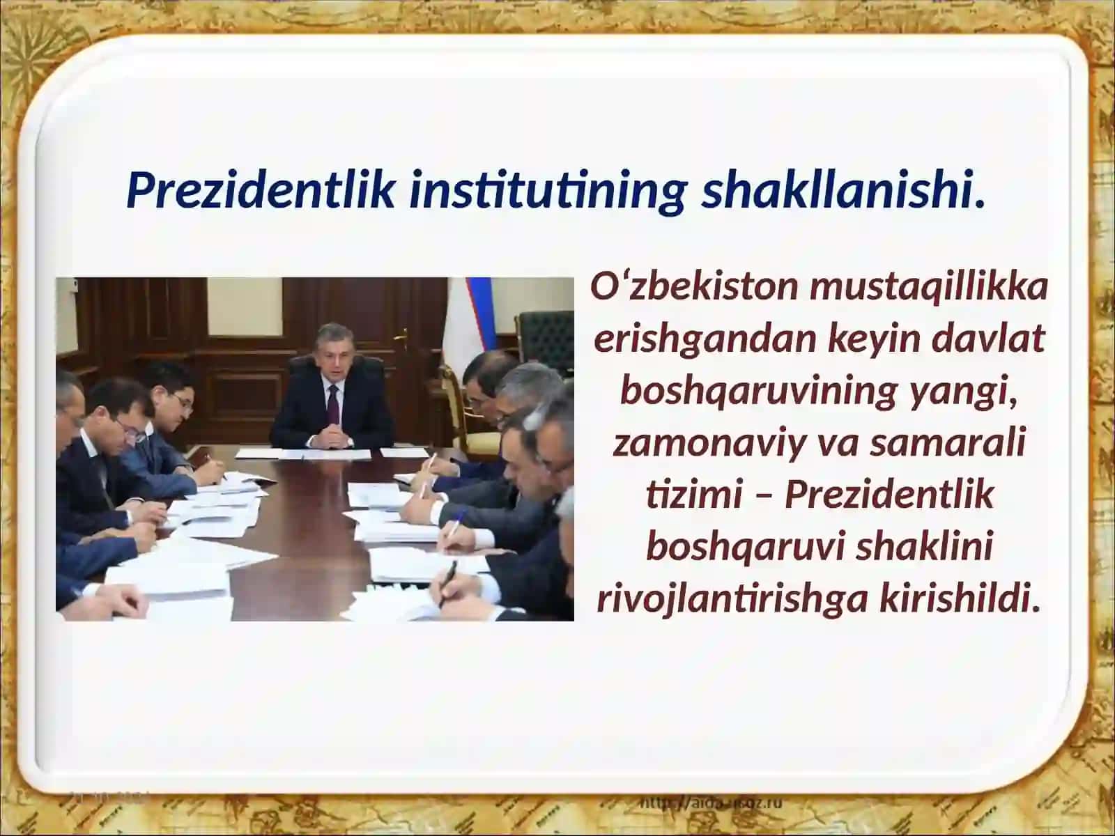 O‘zbekiston Respublikasi Milliy Davlat Chiliginin Shakllanishi 2